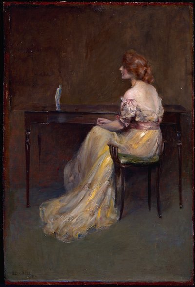 Statyetten (olja på pannå) av Edward August Bell