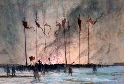 Begravning av den ryska revolutionens offer av Lintott av Edward Barnard Lintott