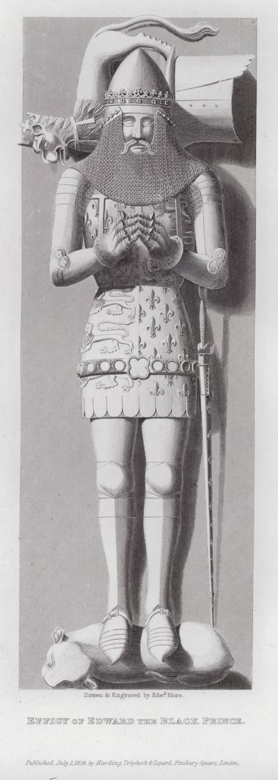 Bild av Edward den svarte prinsen (gravyr) av Edward Blore