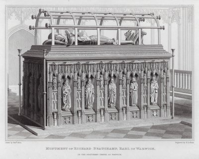 Monument över Richard Beauchamp, Earl of Warwick, i Beauchamp Chapel i Warwick (gravyr) av Edward Blore