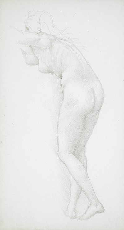 Kvinnlig akt, sedd bakifrån av Edward Burne-Jones