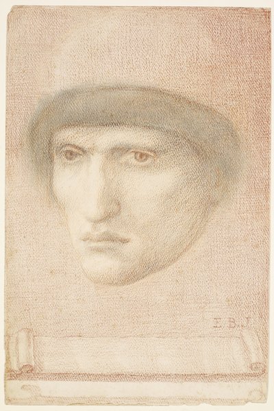Mansporträtt - möjligen Dante eller studera för St George Series av Edward Burne Jones