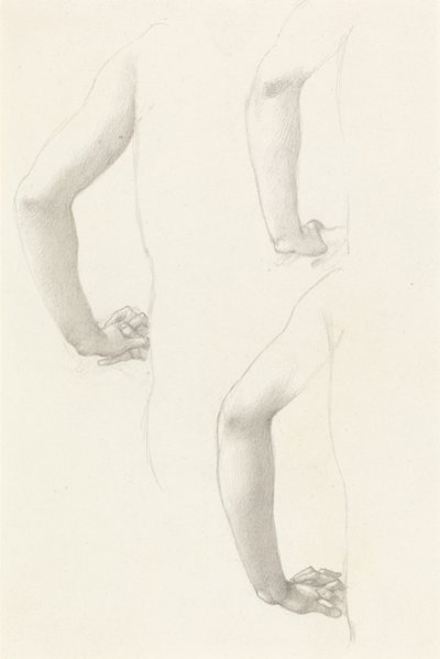 Studier av en arm och händer av Edward Burne-Jones