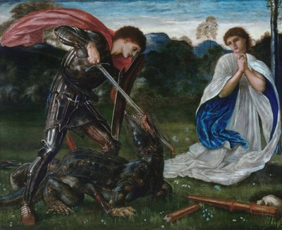 Kampen: Sankt Göran dödar draken VI av Edward Burne-Jones