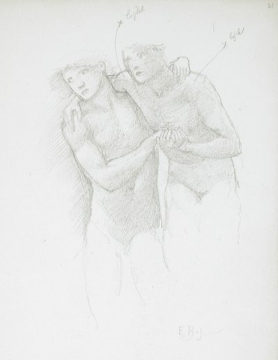 Två nakna figurer av Edward Burne-Jones