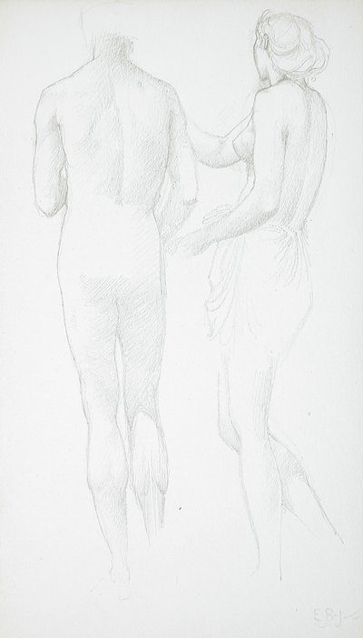 Två nakna figurer sedda bakifrån av Edward Burne-Jones