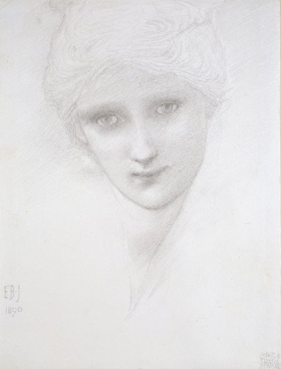 Kvinnohuvud, 1890 av Edward Burne Jones