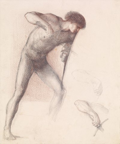 St George Series - Naken man - Studie av St George för "St George slaying the Dragon" av Edward Burne Jones
