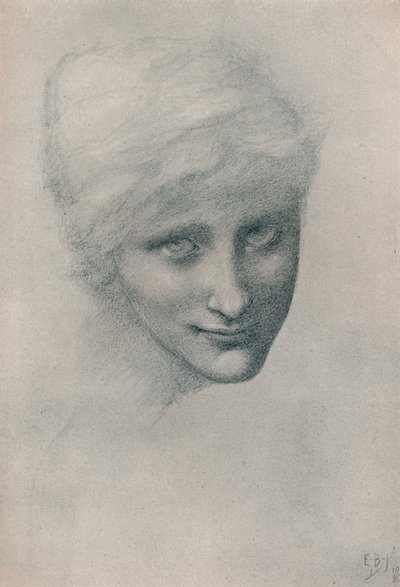 Studie av sjöjungfrun, i havets djup, 1886 av Edward Burne Jones