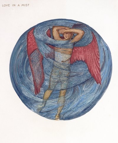 The Flower Book: I. Love in a Mist, 1905 (litho med gouache på papper) av Edward Burne Jones