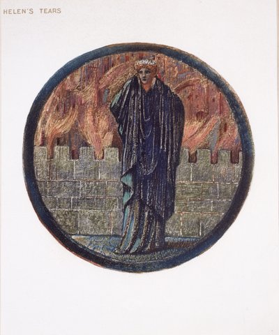 Blomsterboken: XXV. Helens tårar, 1905 (kollotyp med gouache på papper) av Edward Burne Jones