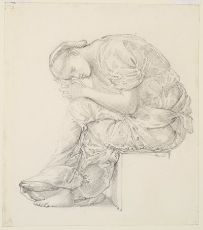 The Lament - Studera för figuren till höger av Edward Burne Jones