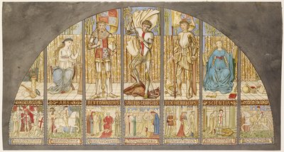 Rosornas krig - Edvard IV, Henrik VI, St George med allegorier av Edward Burne Jones