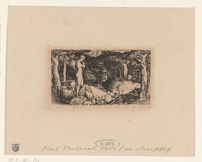 rustikt liv Idealiskt pastoralt liv av Edward Calvert (signed by artist)
