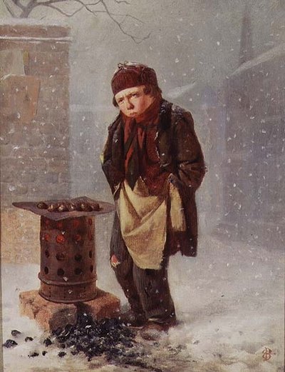 Kastanjeförsäljaren (olja) av Edward Charles Barnes