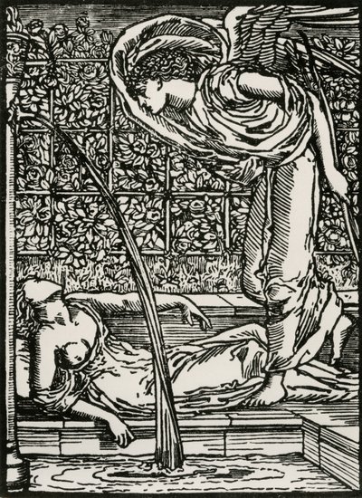 Amors första anblick av psyket av Edward Coley (after) Burne Jones