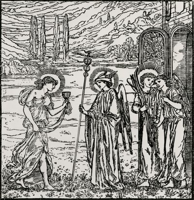 Inträde bland gudarna av Edward Coley (after) Burne Jones