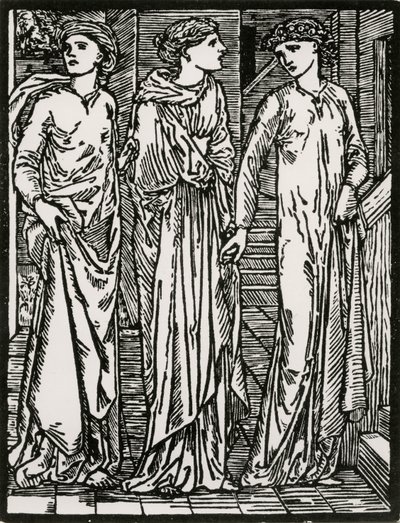 Systrarnas första besök av Edward Coley (after) Burne Jones