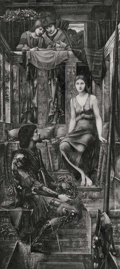 Kung Cophetua och tiggarpigan av Edward Coley (after) Burne Jones