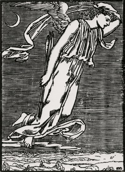 Psyche som väntar Amor av Edward Coley (after) Burne Jones