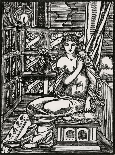 Psyche som väntar Amor av Edward Coley (after) Burne Jones