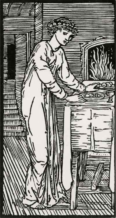 Psyke vid bordet av Edward Coley (after) Burne Jones