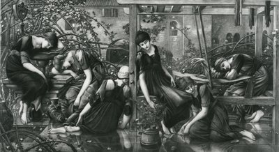 The Garden Court, från Briar Rose-serien av Edward Coley (after) Burne Jones