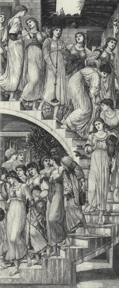 Den gyllene trappan av Edward Coley (after) Burne Jones