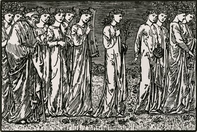 Processionen till kullen av Edward Coley (after) Burne Jones