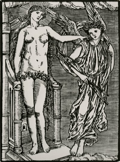 Venus skickar Amor till Psyche av Edward Coley (after) Burne Jones