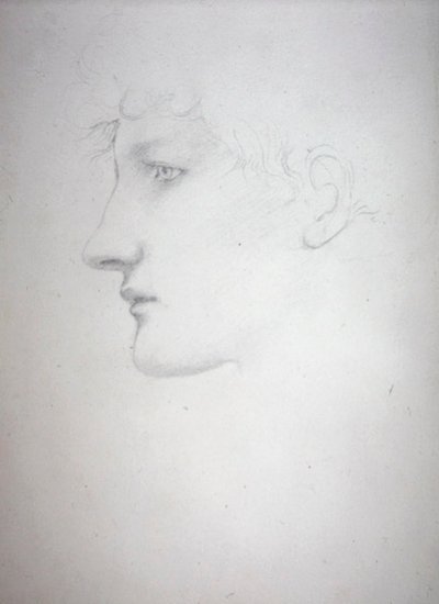 Study of a Head - Bessie Keane, c.1893 (penna på papper) av Edward Coley Burne Jones
