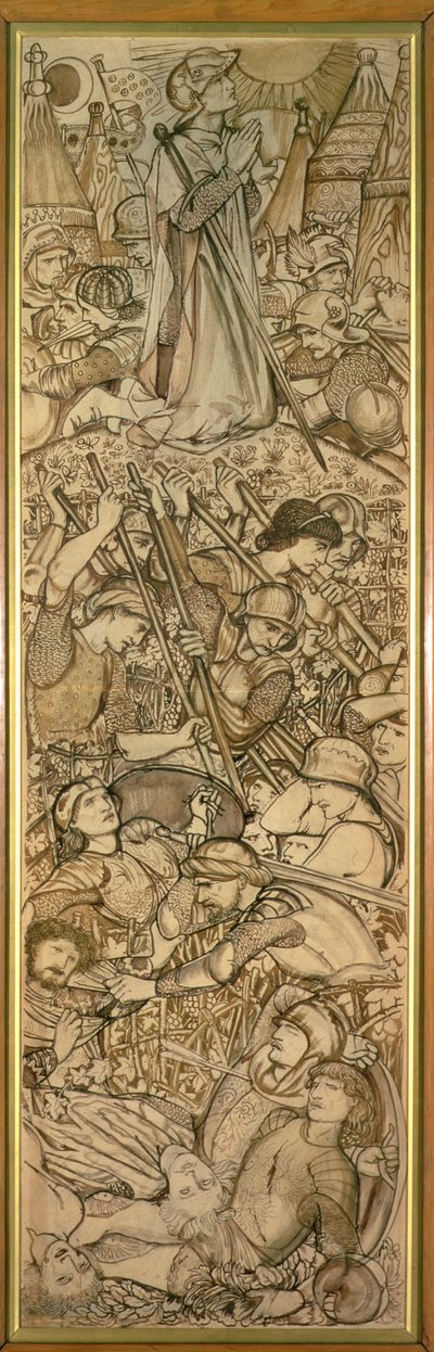 Slaget vid Beth-Horon - Josua beordrar solen och månen att stå stilla av Edward Coley Burne-Jones