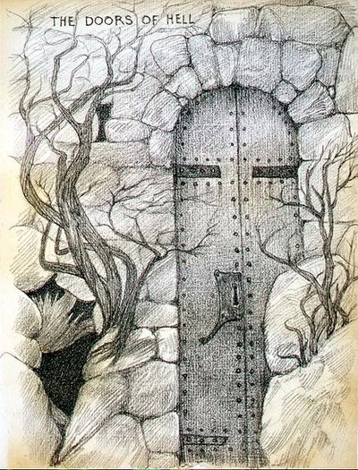 The Doors of Hell (penna på papper) av Edward Coley Burne Jones