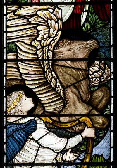 Angel & Bull detalj, Rivers of Paradise, 1875 av Edward Burne Jones