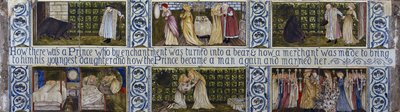 Beauty and the Beast kakelpanel, Morris, Marshall, Faulkner & Co., ca 1867 av Edward Burne Jones