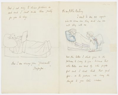 Brev till konstnärens barnbarn Angela Thirkell (penna på papper) av Edward Burne Jones