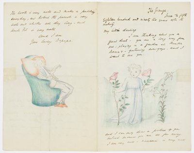 Brev till konstnärens barnbarn Angela Thirkell (penna på papper) av Edward Burne Jones