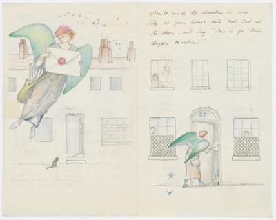 Brev till konstnärens barnbarn Angela Thirkell (penna på papper) av Edward Burne Jones