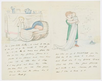 Brev till konstnärens barnbarn Angela Thirkell (penna på papper) av Edward Burne Jones