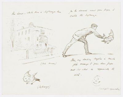 Brev till konstnärens barnbarn Angela Thirkell (penna på papper) av Edward Burne Jones