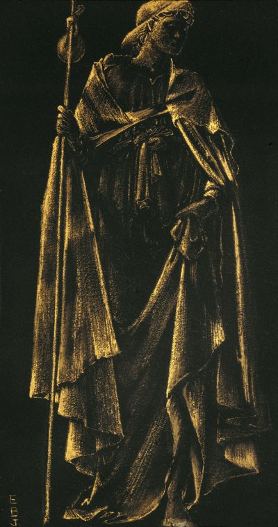 Ministering Angel (guldfärg på papper) av Edward Burne Jones