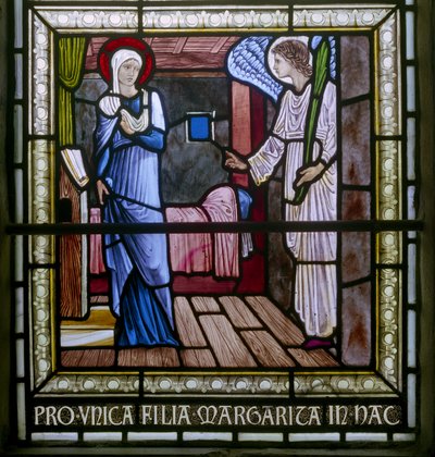 Rottingdean, St Margaret, Morris & Co., Edward Burne-Jones, The Annunciation av Edward Coley Burne Jones