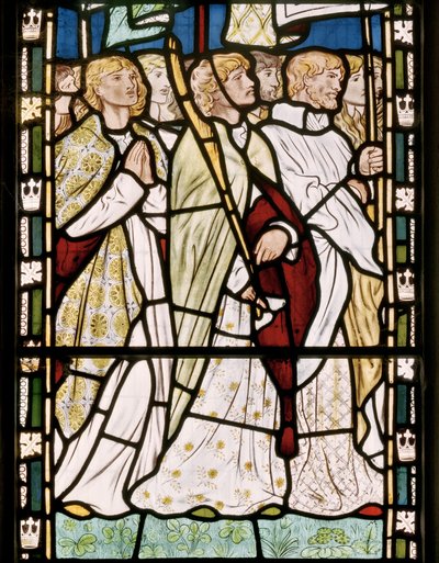 Helgon som bär banderoller, 1865 (målat glas) av Edward Burne Jones