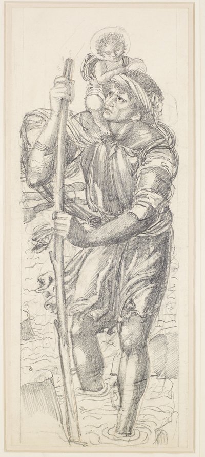 S:t Kristoffer och Kristusbarnet av Edward Coley Burne Jones