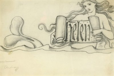Studie för Helen, ca 1880 av Edward Burne Jones