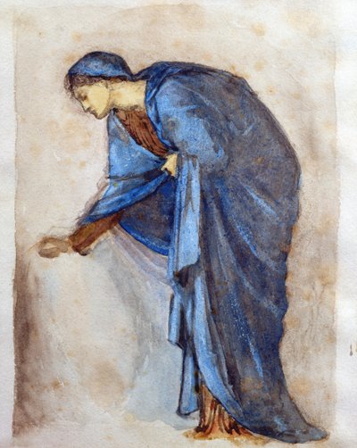 Studera för en figur av Jungfrun (wc) av Edward Burne Jones