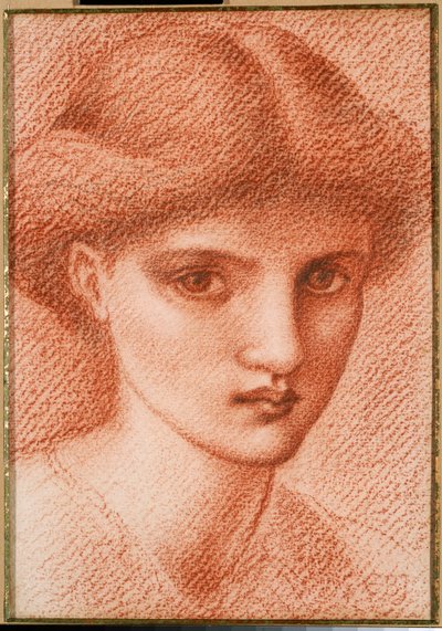 Studie av ett flickhuvud av Edward Burne Jones