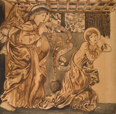 Bebådelsen, c.1862 av Edward Burne Jones