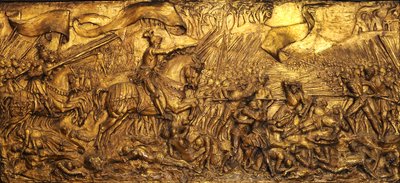 Slaget vid Flodden Field, 1881-82 (förgylld gesso) av Edward Burne Jones