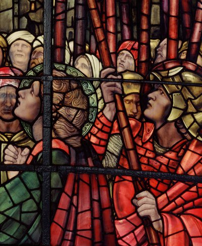 The Crucifixion Window, detalj, 1888 (målat glas) av Edward Burne Jones